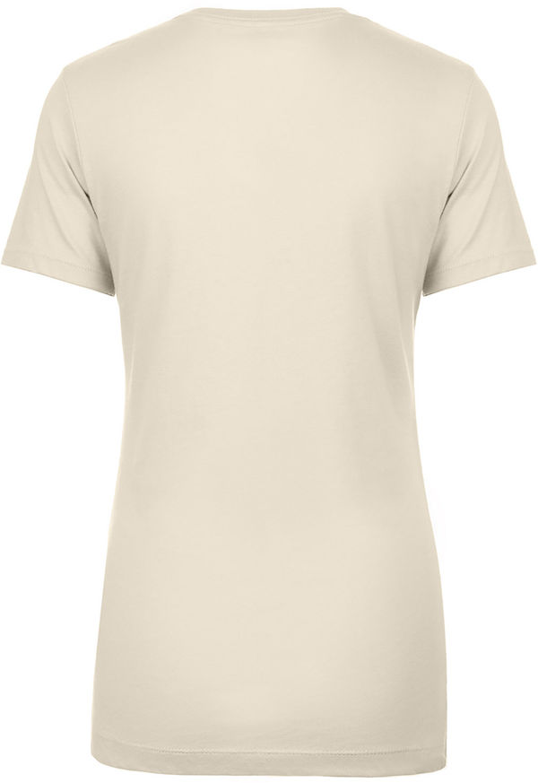 Am image of a Custom Next Level Womens Cotton Short Sleeve Boyfriend Crew in Natural!