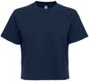 Am image of a Custom Next Level Womens Heavyweight Boxy Shirt in Midnight Navy!