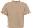 Am image of a Custom Next Level Womens Heavyweight Boxy Shirt in Tan!