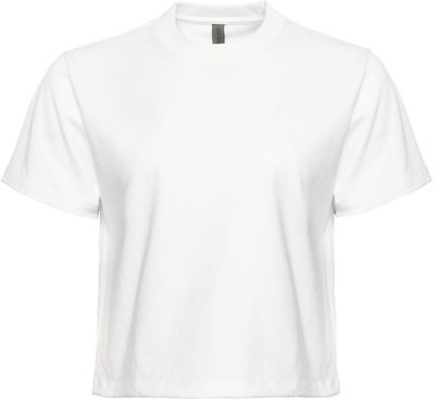 Am image of a Custom Next Level Womens Heavyweight Boxy Shirt in White!