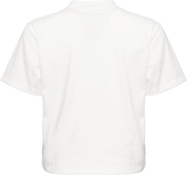 Am image of a Custom Next Level Womens Heavyweight Boxy Shirt in White!
