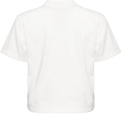 Am image of a Custom Next Level Womens Heavyweight Boxy Shirt in White!