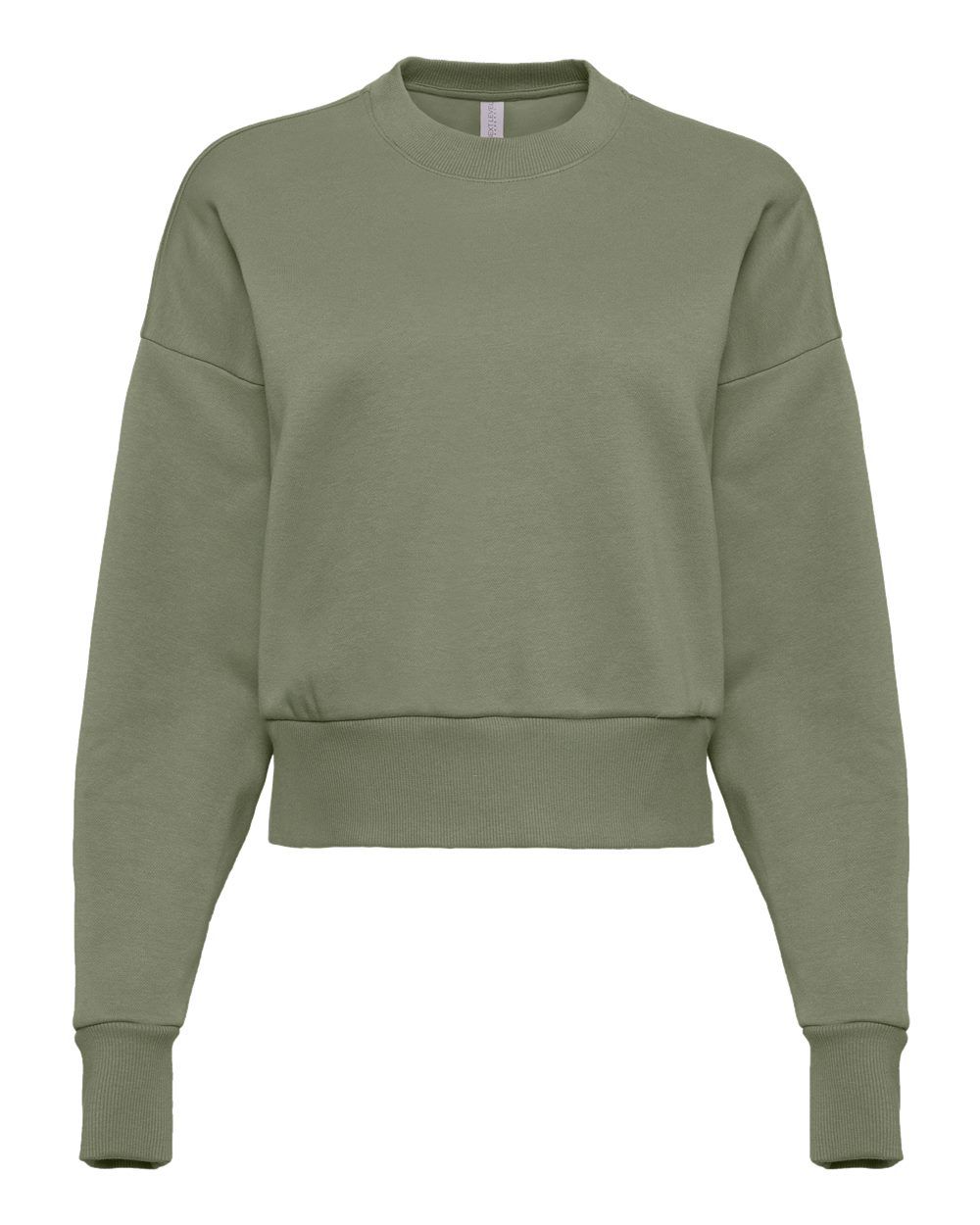 Next Level Womens Heavyweight Crewneck Sweatshirt in Light Olive