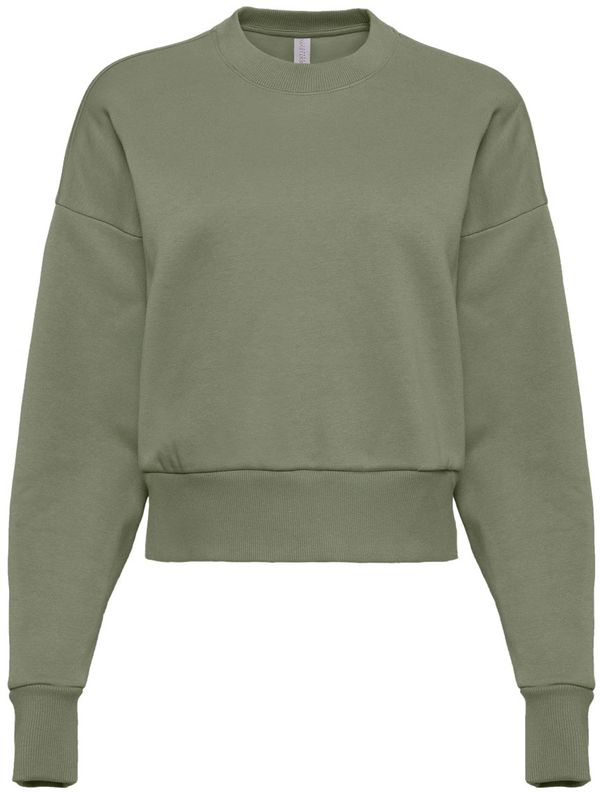 Am image of a Custom Next Level Womens Heavyweight Crewneck Sweatshirt in Light Olive!