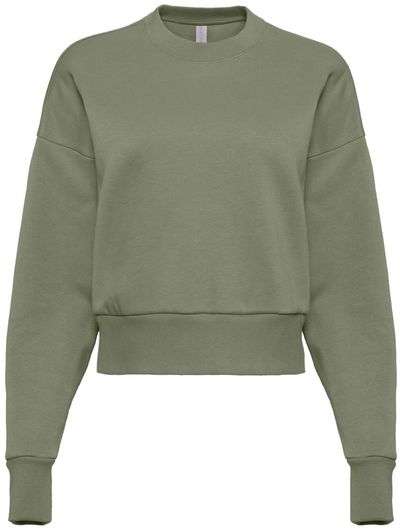 Am image of a Custom Next Level Womens Heavyweight Crewneck Sweatshirt in Light Olive!