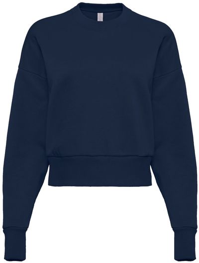Am image of a Custom Next Level Womens Heavyweight Crewneck Sweatshirt in Midnight Navy!