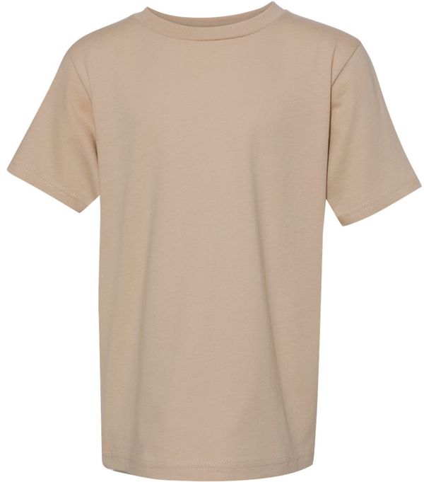 An image of a Custom Next Level Youth Cotton Crew in Tan!
