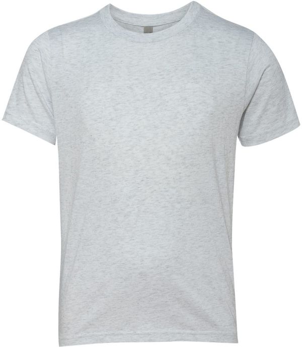 Am image of a Custom Next Level Youth Triblend Crew in Heather White!