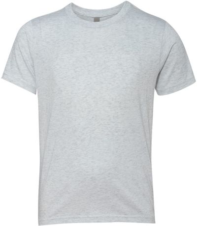 Am image of a Custom Next Level Youth Triblend Crew in Heather White!