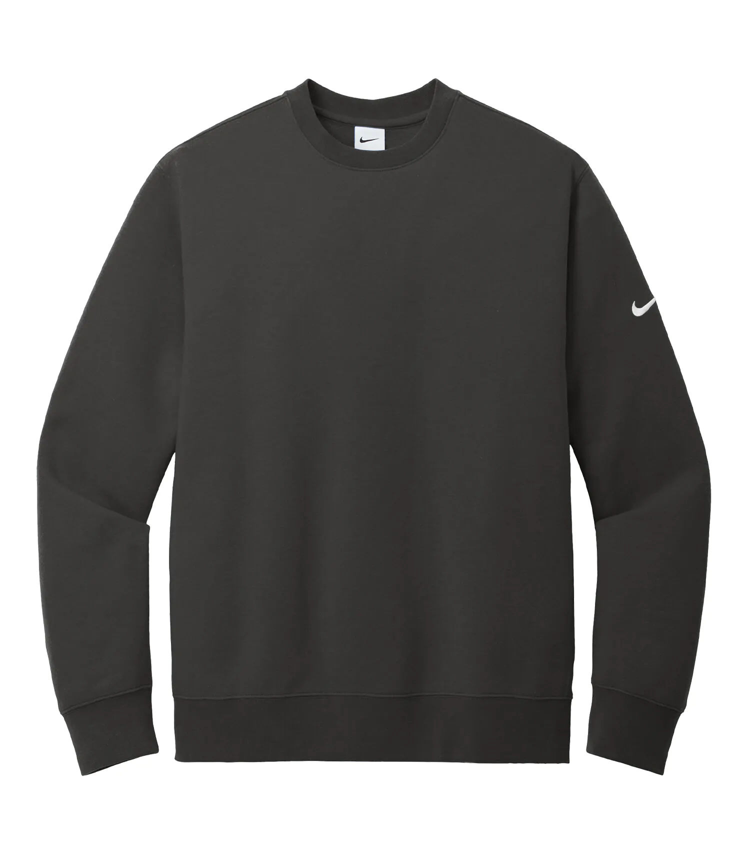 Nike Club Fleece Sleeve Swoosh Crew in Anthracite
