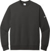 Am image of a Custom Nike Club Fleece Sleeve Swoosh Crew in Anthracite!