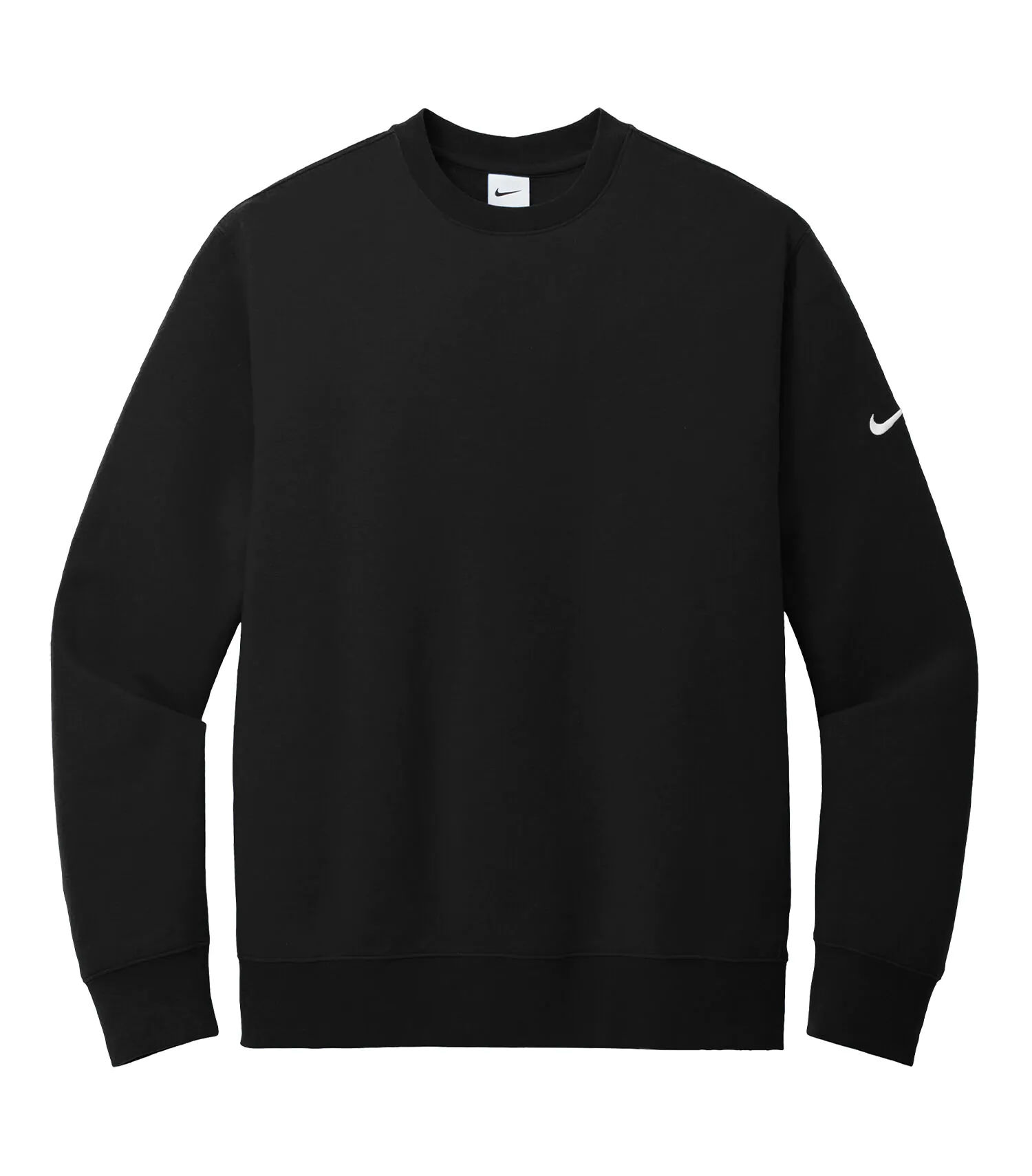 Nike Club Fleece Sleeve Swoosh Crew in Black