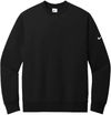 Am image of a Custom Nike Club Fleece Sleeve Swoosh Crew in Black!
