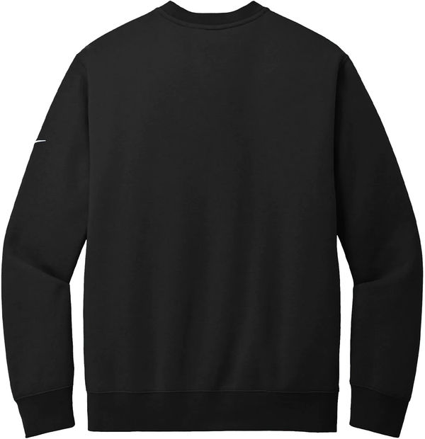 Am image of a Custom Nike Club Fleece Sleeve Swoosh Crew in Black!