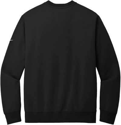 Am image of a Custom Nike Club Fleece Sleeve Swoosh Crew in Black!
