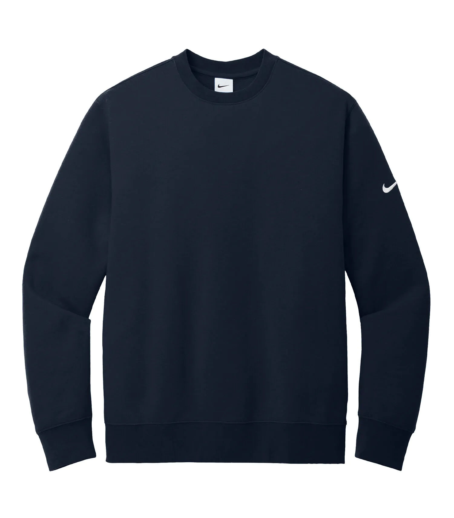 Nike Club Fleece Sleeve Swoosh Crew in Midnight Navy