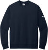 Am image of a Custom Nike Club Fleece Sleeve Swoosh Crew in Midnight Navy!