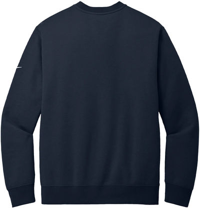 Am image of a Custom Nike Club Fleece Sleeve Swoosh Crew in Midnight Navy!