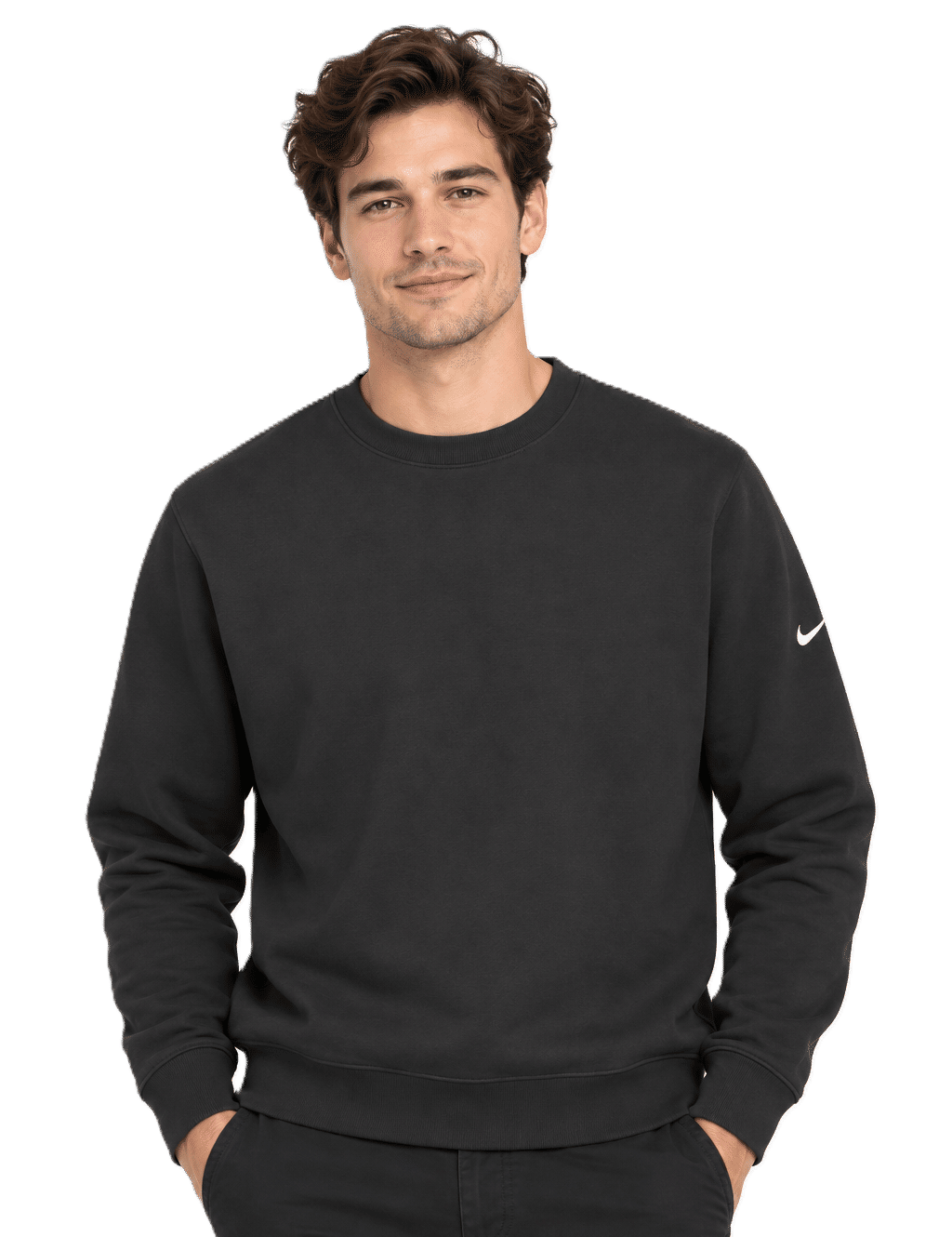 Nike Club Fleece Sleeve Swoosh Crew