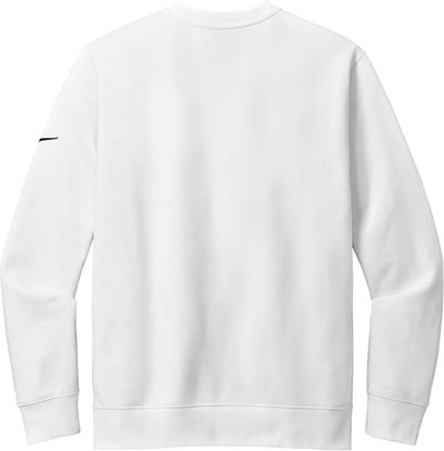 Am image of a Custom Nike Club Fleece Sleeve Swoosh Crew in White!