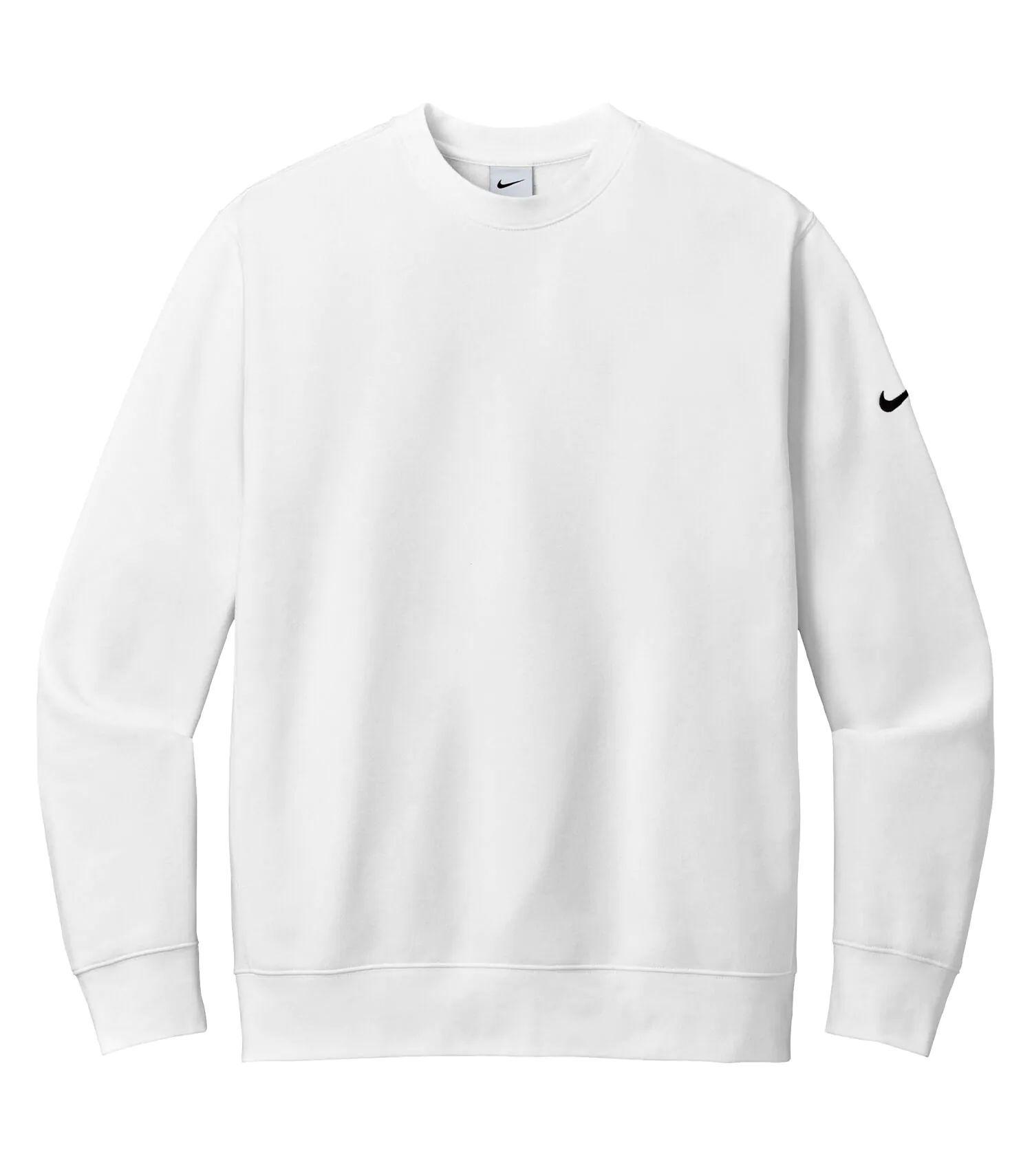 Nike Club Fleece Sleeve Swoosh Crew in White
