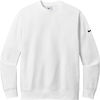 Am image of a Custom Nike Club Fleece Sleeve Swoosh Crew in White!