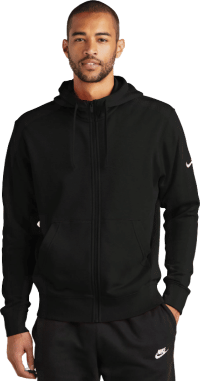 Custom Nike Club Fleece Sleeve Swoosh Full Zip Hoodie Coastal Reign