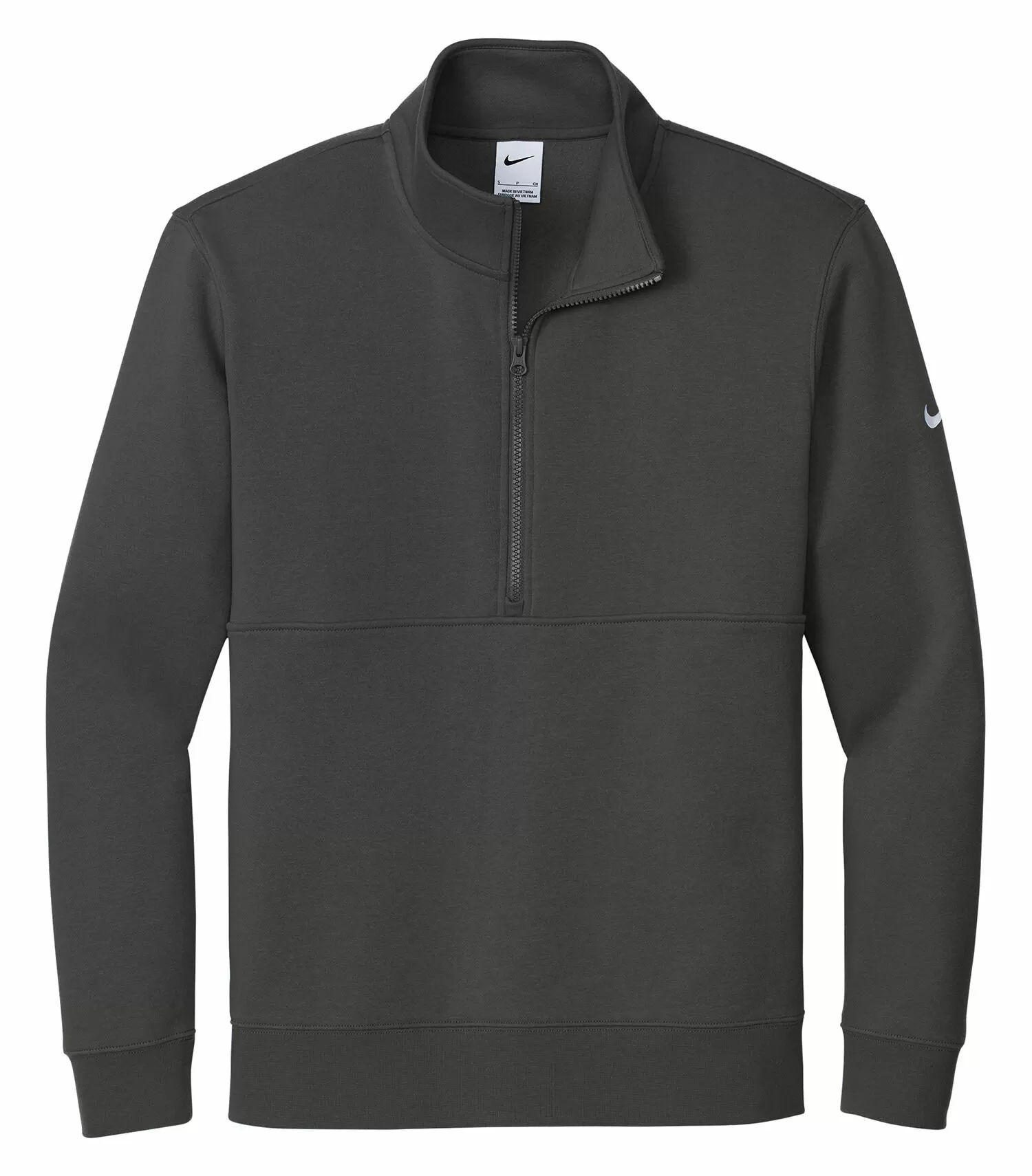 Nike Club Fleece Sleeve Swoosh Half Zip in Anthracite