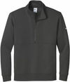 Am image of a Custom Nike Club Fleece Sleeve Swoosh Half Zip in Anthracite!