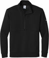 Am image of a Custom Nike Club Fleece Sleeve Swoosh Half Zip in Black!