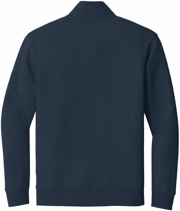Am image of a Custom Nike Club Fleece Sleeve Swoosh Half Zip in Midnight Navy!