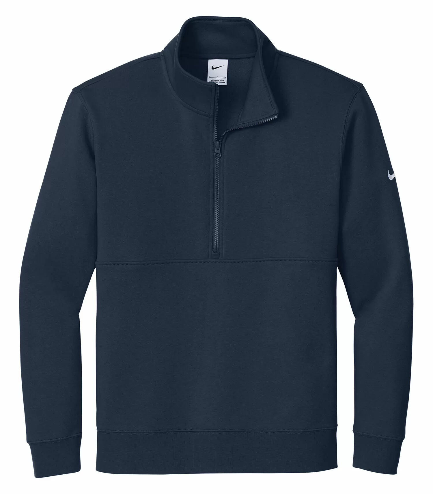Nike Club Fleece Sleeve Swoosh Half Zip in Midnight Navy