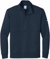 Am image of a Custom Nike Club Fleece Sleeve Swoosh Half Zip in Midnight Navy!