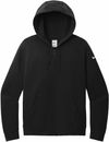 Am image of a Custom Nike Club Fleece Sleeve Swoosh Ladies Full Zip in Black!