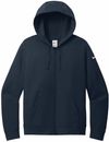 Am image of a Custom Nike Club Fleece Sleeve Swoosh Ladies Full Zip in Midnight Navy!