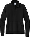 Am image of a Custom Nike Club Fleece Sleeve Swoosh Ladies Half Zip in Black!