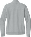 Am image of a Custom Nike Club Fleece Sleeve Swoosh Ladies Half Zip in Dark Grey Heather!