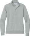 Am image of a Custom Nike Club Fleece Sleeve Swoosh Ladies Half Zip in Dark Grey Heather!