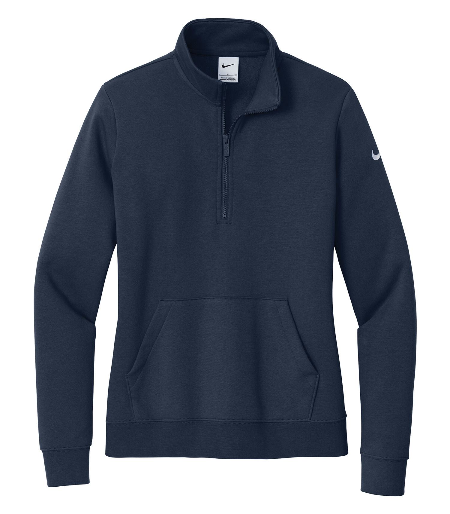Nike Club Fleece Sleeve Swoosh Ladies Half Zip in Midnight Navy