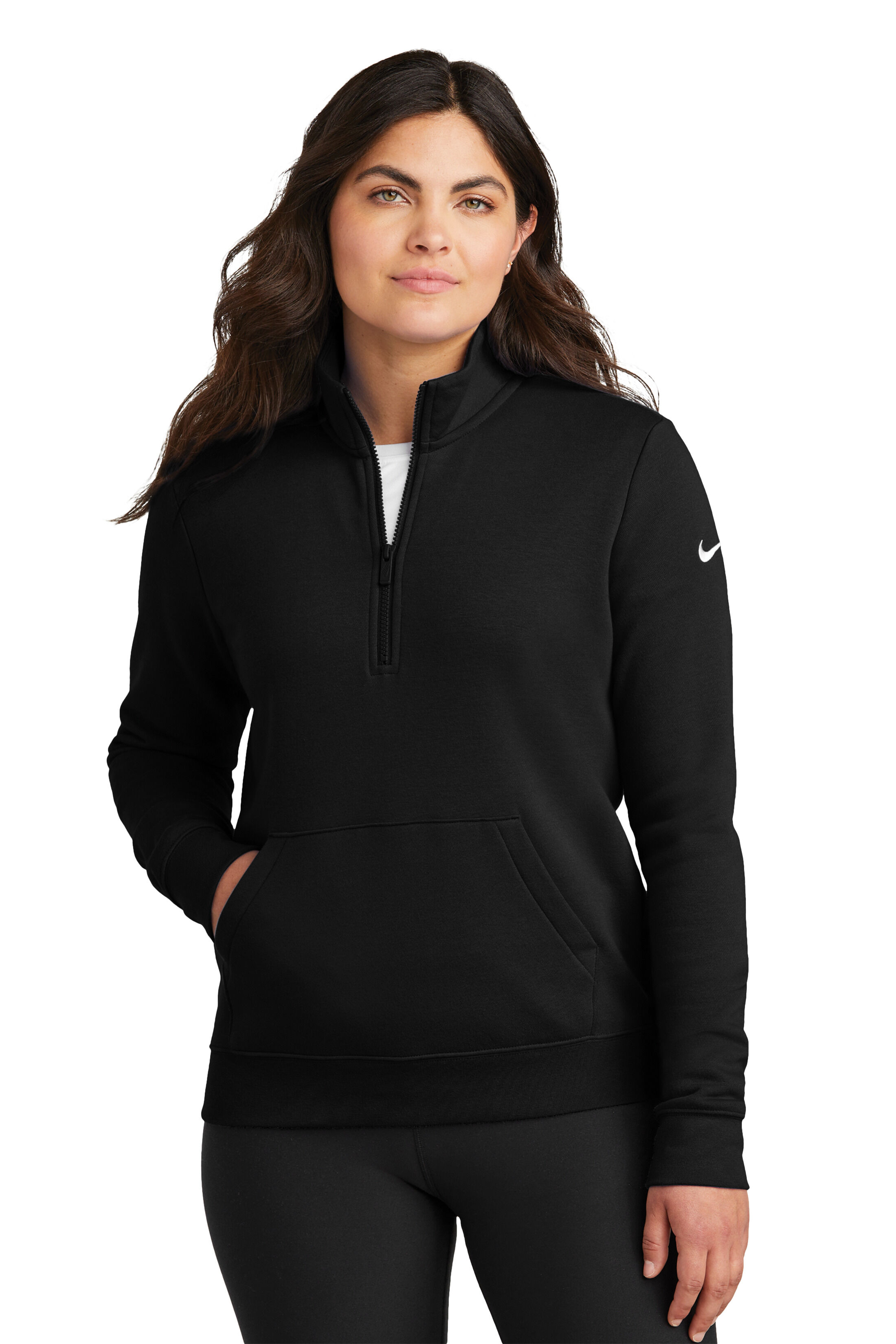 Nike Club Fleece Sleeve Swoosh Ladies Half Zip