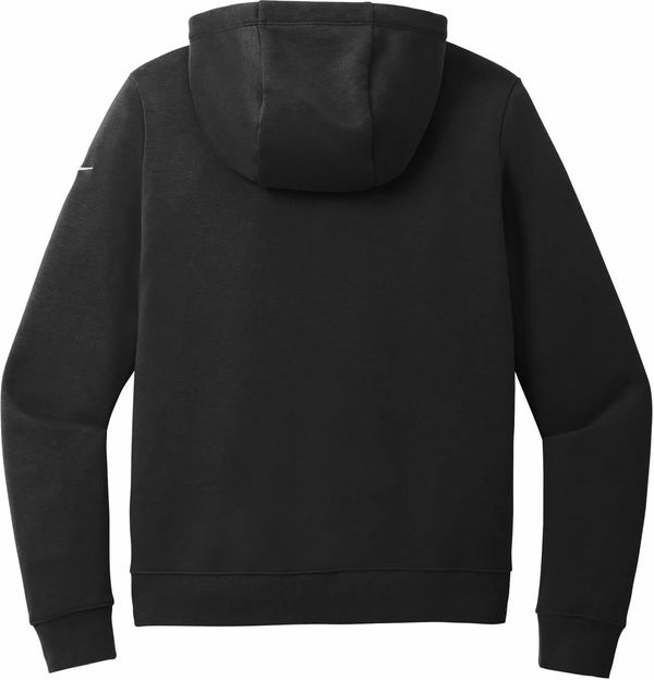 Am image of a Custom Nike Club Fleece Sleeve Swoosh Ladies Hoodie in Black!