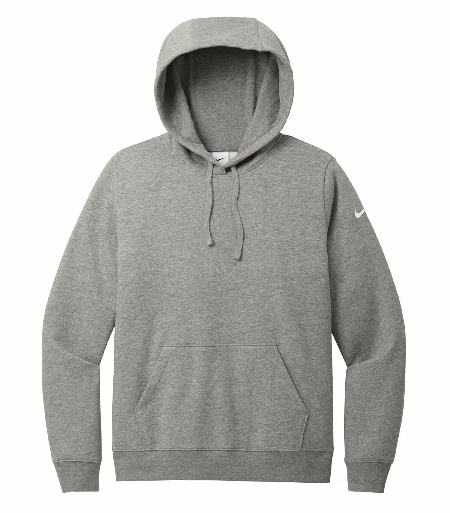 Nike Club Fleece Sleeve Swoosh Ladies Hoodie in Dark Grey Heather