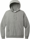 Am image of a Custom Nike Club Fleece Sleeve Swoosh Ladies Hoodie in Dark Grey Heather!