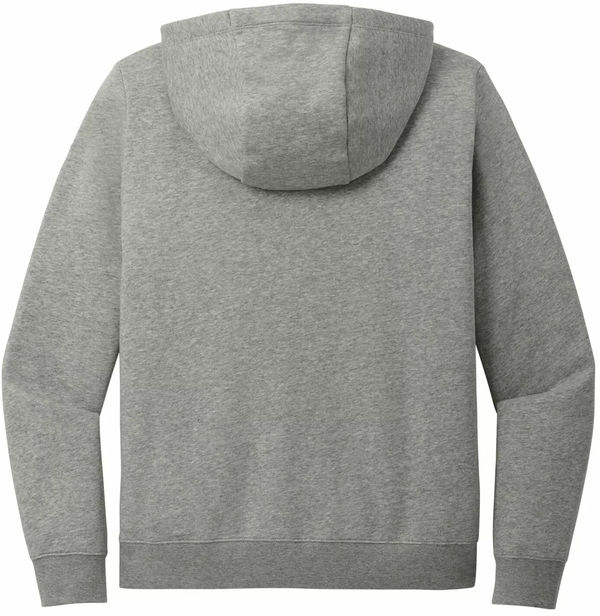 Am image of a Custom Nike Club Fleece Sleeve Swoosh Ladies Hoodie in Dark Grey Heather!