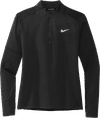 An image of a Custom Nike Dri Fit Element Half Zip Ladies Top in Black!