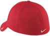An image of a Custom Nike Dri Fit Mesh Swoosh Flex Sandwich Cap in Sport Red!