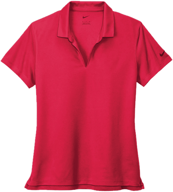 Am image of a Custom Nike Dri Fit Micro Pique Ladies Polo in University Red!