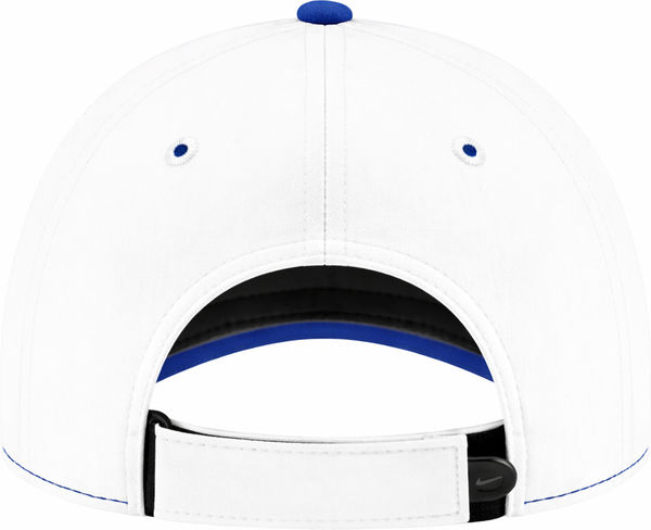 An image of a Custom Nike Swoosh Legacy 91 Cap in Game Royal/White!