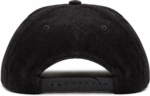 An image of a Custom Nissi 5 Panel Flat Bill Corduroy Cap in Black!