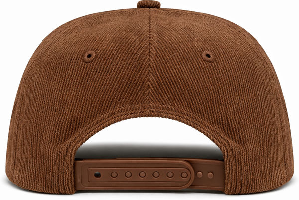 An image of a Custom Nissi 5 Panel Flat Bill Corduroy Cap in Brown!